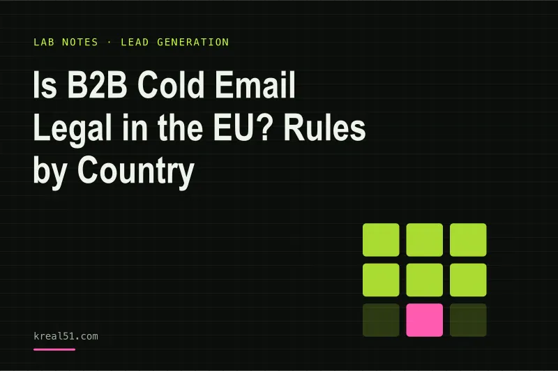 Tarjeta de portada oscura del artículo sobre si es legal el email frío B2B en España