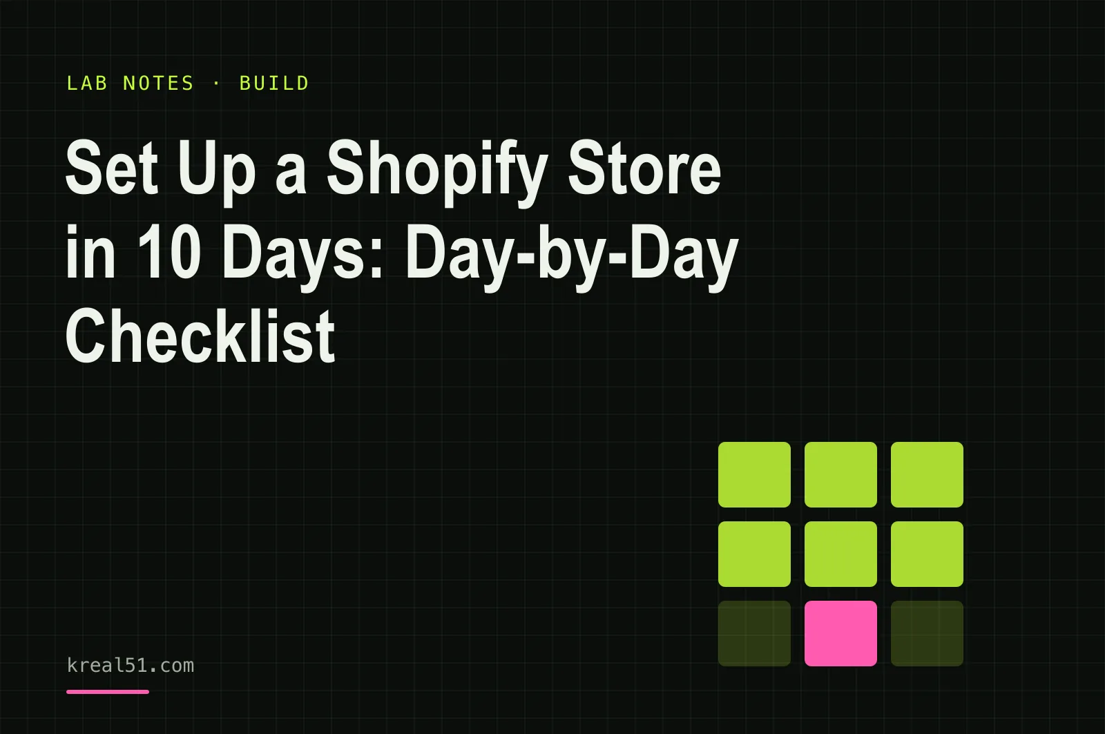 Illustration of a Shopify store being assembled on a lab bench, launch day