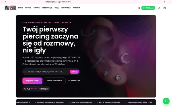 Homepage of Mama w Szoku, a Shopify store we built and run